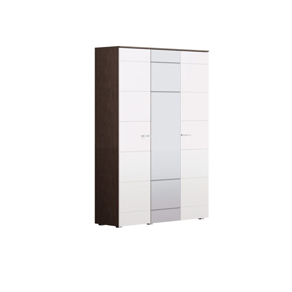 афина шкаф 3 х створчатый венге белый глянец