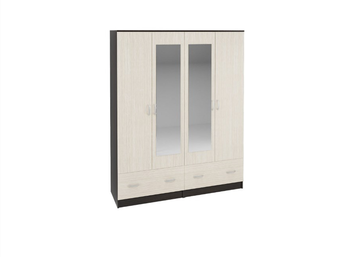 шкаф для одежды четырехстворчатый с зеркалом